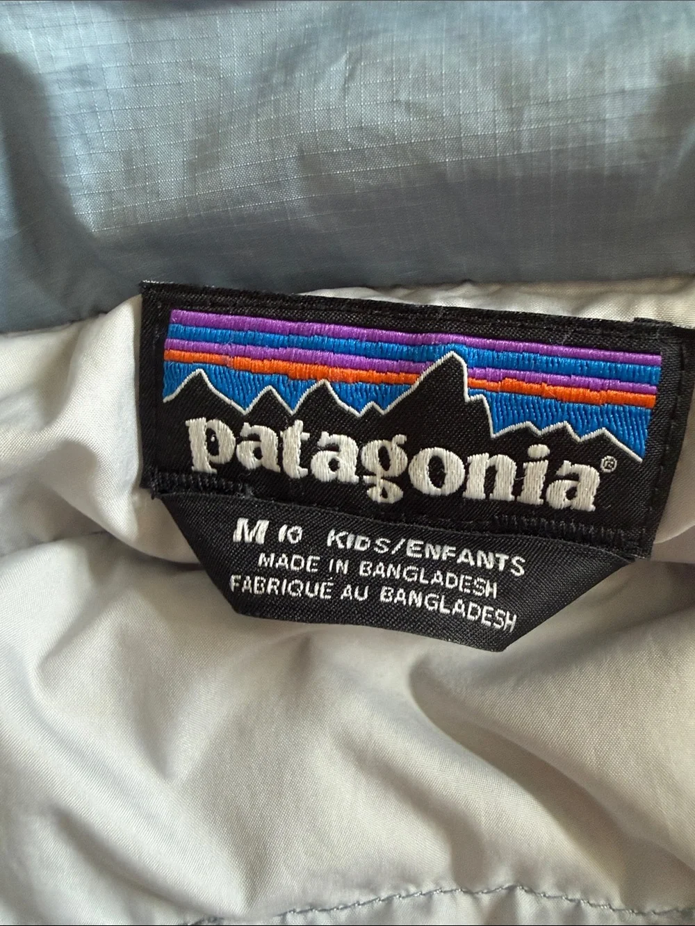 Patagonia Light Blue Quilted Kids Puffer Jacket